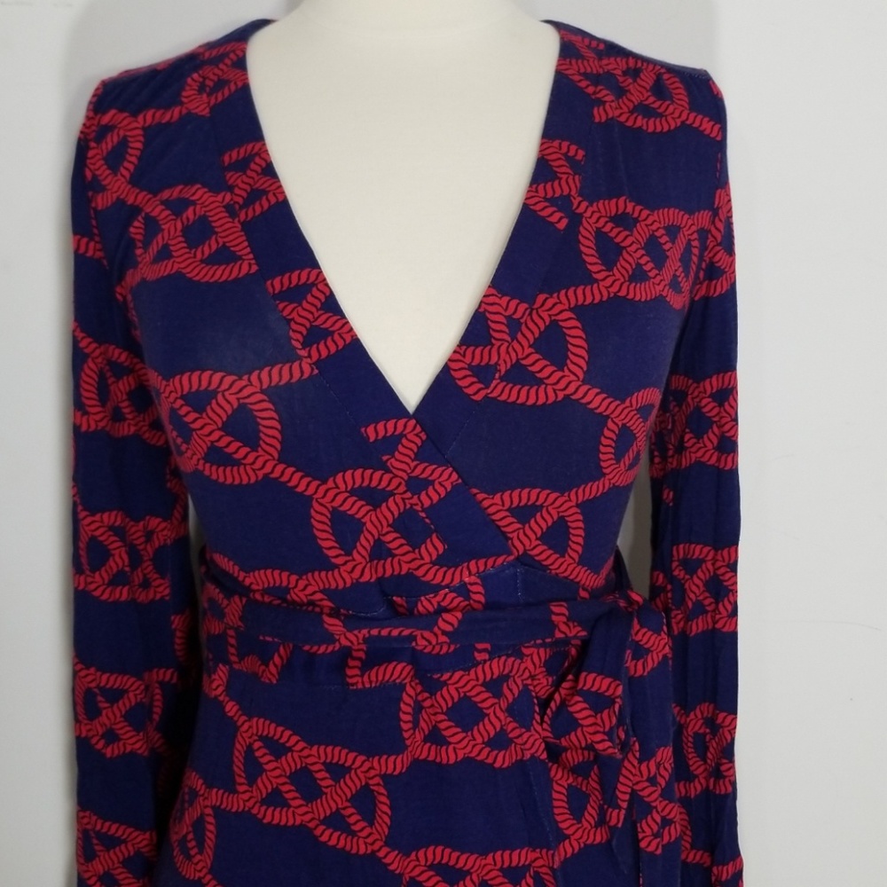 Macbeth Collection Nautical Rope Red Wrap Dress XS - Picture 2 of 8
